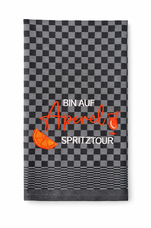 Geschirrtuch Küchenhandtuch bestickt 50x70 Baumwolle Küchendeko Geschenk für Aperolfans