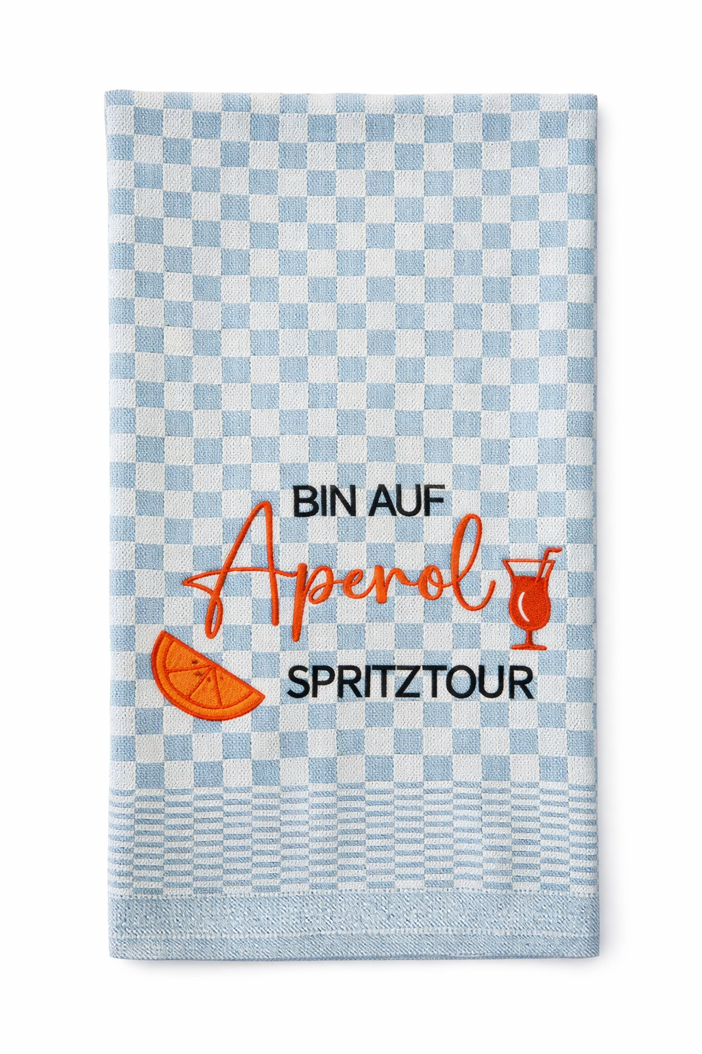 Geschirrtuch Küchenhandtuch bestickt 50x70 Baumwolle Küchendeko Geschenk für Aperolfans