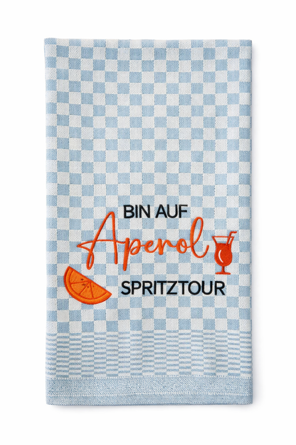 Geschirrtuch Küchenhandtuch bestickt 50x70 Baumwolle Küchendeko Geschenk für Aperolfans