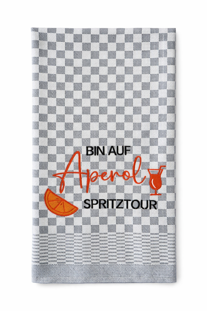 Geschirrtuch Küchenhandtuch bestickt 50x70 Baumwolle Küchendeko Geschenk für Aperolfans