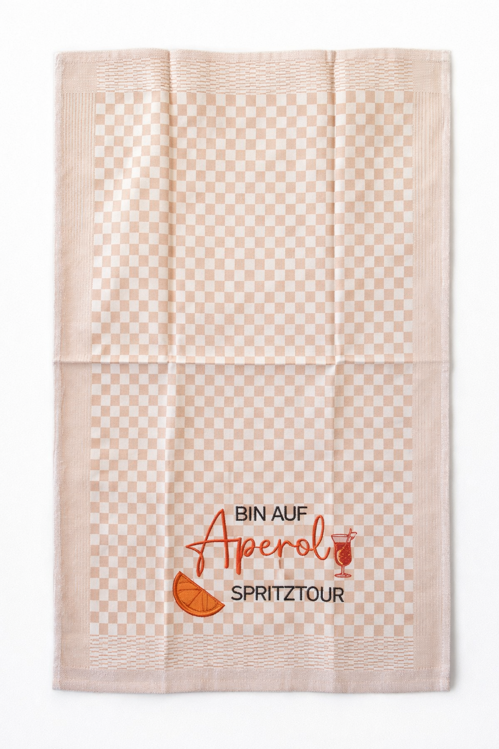Geschirrtuch Küchenhandtuch bestickt 50x70 Baumwolle Küchendeko Geschenk für Aperolfans