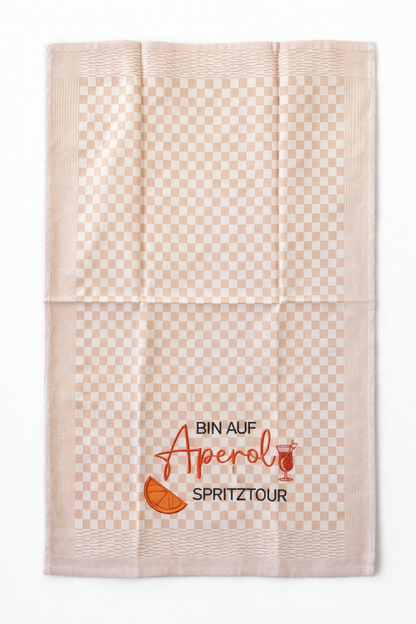 Geschirrtuch Küchenhandtuch bestickt 50x70 Baumwolle Küchendeko Geschenk für Aperolfans