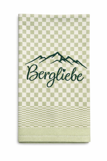 Geschirrtuch Küchenhandtuch bestickt 50x70 Baumwolle Küchendeko Geschenk für Bergliebhaber Bergliebe