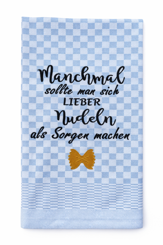 Geschirrtuch Küchenhandtuch bestickt 50x70 Baumwolle Küchendeko Geschenk für Nudelliebhaber