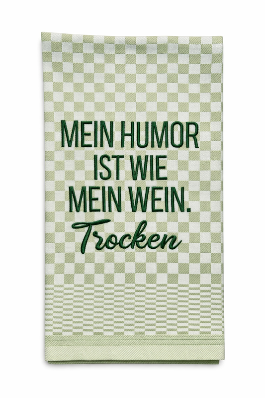 Geschirrtuch Küchenhandtuch bestickt 50x70 Baumwolle Küchendeko Geschenk für Weinliebhaber mit Humor
