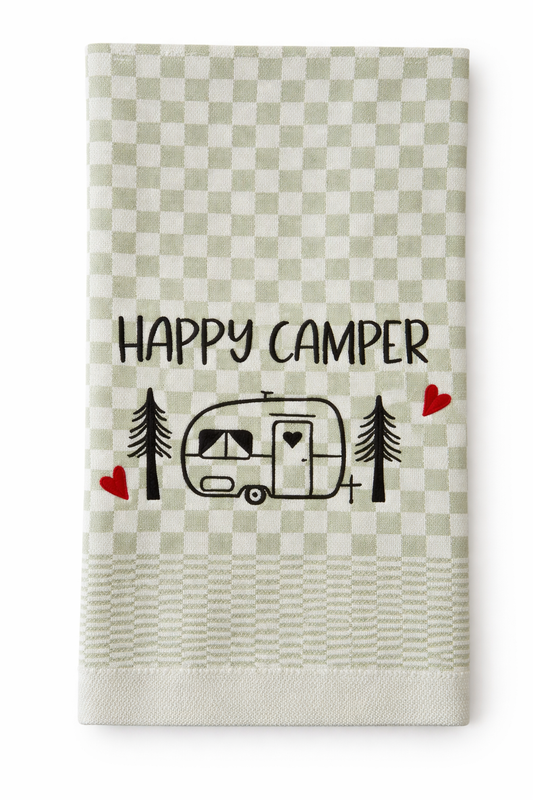 Geschirrtuch Küchenhandtuch bestickt 50x70 Baumwolle Küchendeko Geschenk für Camper mit Wohnwagen