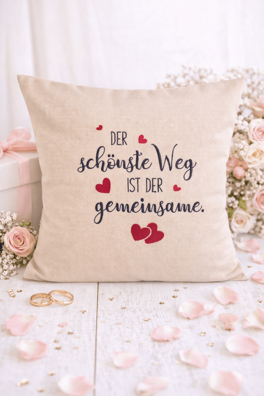 Kissenbezug - Schönster Weg - Geschenk-Hochzeit - WOHNACCESSOIRES