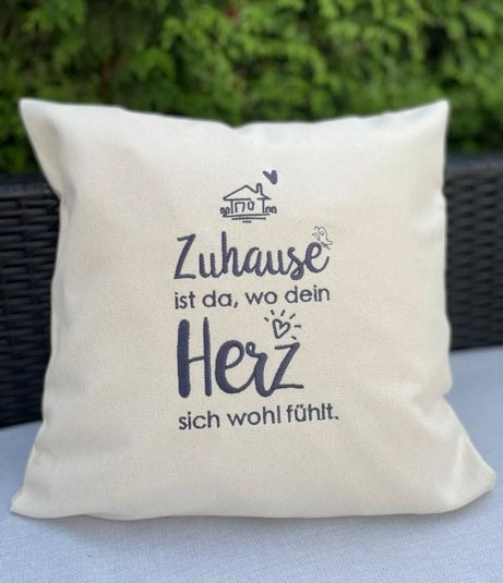 Kissenbezug - Zuhause ist da, wo dein Herz...