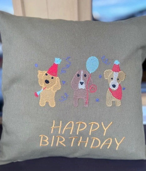 Kissen Hunde 40x40cm, besticktes Kissen, Bio-Baumwollqualität, UNIKAT! Personalisierbar